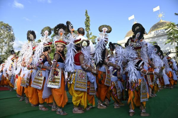 Children performing Manipuri dance in Imphal, the kind of cultural show seen at the Sangai Festival